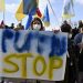 Ankara, Turkey - MARCH.05,2022: Ukrainians and Crimean Turks protested against Russia.